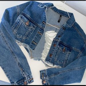 Crop top jean jacket